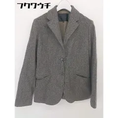 ◇ UNTITLED アンタイトル シングル 2B 長袖 テーラードジャケット サイズ2 ブラウン ホワイト レディース  【中古】 【1202160006772】