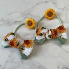 夏にピッタリ⭐︎ひまわりシュシュヘアゴムレディースパステル