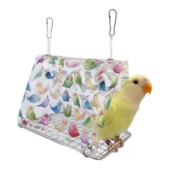 Hitasi鳥たちの寝床夏小鳥用三角ハウスインコおもちゃ掛ける鳥の巣ハンモック可愛いペット用テントいんこおもちゃ遊び場鳥のおもちゃ鳥用品文鳥鸚鵡小動物ハウス両側開放型バードテン…