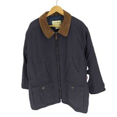 エディーバウアー Eddie Bauer 90S 白タグ GOOSE DOWN 襟レザー 切替 裏地キルティング ダウン ハンティングジャケット メンズ import：XL 