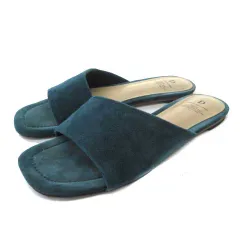 ダブルスタンダードクロージング ダブスタ DOUBLE STANDARD CLOTHING サンダルシューズ スエード フラットシューズ ブルー 36.5 23.5cm