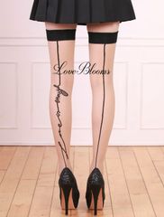 【送料無料】バックシーム 英文字 シアーニーハイストッキング ニーハイソックス ベージュ レディース 靴下 セクシー コスプレ セクシーランジェリー コスチューム衣装 セクシー衣装 レディース 靴下 地雷系 ハロウィン クリスマス
