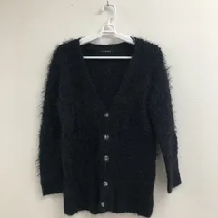 【INGNI】イング　黒系　M　カーディガン　ボアトップス　無地　シンプル　カジュアル　美品　ゆったり