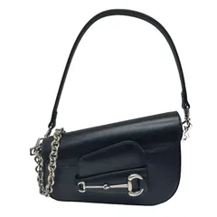 未使用品 GUCCI グッチ ホースビット 1955 ワンショルダーバッグ ブラック 2WAYハンドバッグ レザー レディース シルバー金具 【774209】