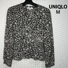 b155 UNIQLO ユニクロ　ブラウス　シャツ　花柄　長袖　古着