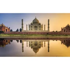 絵画風 壁紙ポスター (はがせるシール式) タージ・マハル 墓廟 ムガル帝国 17世紀 インド 新世界七不思議 キャラクロ TJMH-001W2 (ワイド版 603mm×376mm) ＜日本製＞ ウォールステッカー お風呂ポスター
