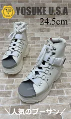 ☆新品☆ 24.5cm ヨースケ YOSUKE 厚底ブーツサンダル レディース ホワイト 白  厚底サンダル 厚底ブーツ レースアップサンダル スニーカーサンダル MY0090-281