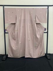 【未使用】小紋 ピンク 紫 着物 レディース