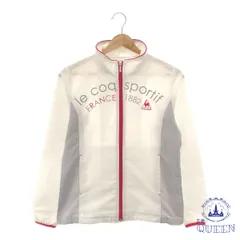 ☆美品 le coq sportif ルコックスポルティフ トップス ジャージ ロゴ入り 薄手 長袖 レディース ホワイト S 901-11341 送料無料 古着