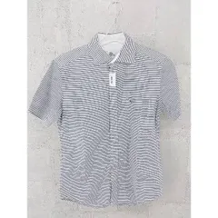 ◇ LACOSTE ラコステ ボーダー 半袖 シャツ 2 グレー ホワイト #  【1002797282095】