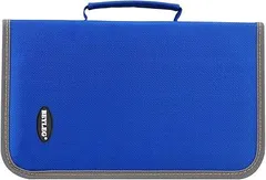 【在庫処分】CDウォレットDVDケース、BEYLEG128容量DVDストレージDVDCDディスクホルダーCDケースVCDウォレットBlu-rayメディアケースストレージホルダーオーガナイザーウォレット、128容量 (青)
