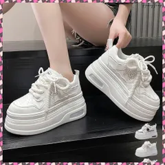 送料無料 ボリューム厚底スニーカー レディース美脚 レースアップシューズ 脚長 ローカット靴 歩きやすい カジュアル靴 バイカラースニーカー疲れにくい 厚底6m 通勤通学靴 ホワイトスニーカー プラットフォーム靴 低身長さんシューズ