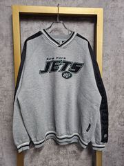【US古着】Lee SPORT NFL New York JETS Sweatshirt / リー スポーツ ニューヨーク ジェッツ アメフト 刺繍 スウェット トレーナー グレー ビックサイズ XL