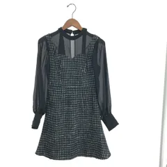 eimy istoire エイミーイストワール クラシックツイードミニワンピース サイズ:S ドッキング 1123630418   ブラック レディース / 240001167340