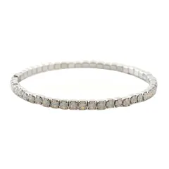 【アイボリー×シルバー】[Cream dot. クリームドット公式] ブレスレット レディース テニス ビジュー キュービックジルコニア 伸縮可能 ライン シンプル ベーシック マルチカラー 上品 アクセサリー プレゼント 大人 女性 ジュエリー のサムネイル