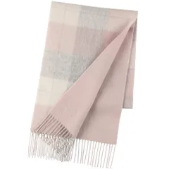 [Elensia] エレンシア カシミヤブレンド リバーシブル マフラー レディース メンズ UVカット98%以上 チェック 30×186cm 160g ピンク [ピンク]