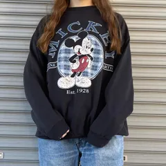 90's  Disney Mickey sweat USA古着　ディズニー　ミッキー　トレーナー　ブラック　XL スウェット　walt disney