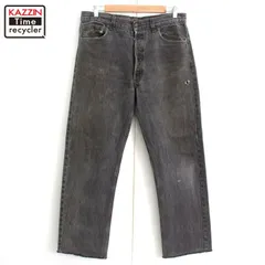 90s USA製 vintage Levi's カットオフ 501 先染め ブラック デニムパンツ メンズ 表記　サイズ