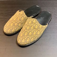 ★お盆期間限定価格★  ディオールオム Dior Homme ジャガード オブリーク イエロー サンダル ミュール スリッポン [41] 約26cm メンズ E706/T28