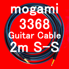mogami 3368 Guitar Bass 高品位Cable w/ Neutrik Gold Plated Plug SS 2m