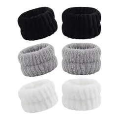 【在庫処分】3色6個セット（白・黒・灰）伸縮性 袖濡れ防止 アームバンド ヘアバンド 手首バンド 吸水性・速乾性・柔らかい 吸水リストバンド 吸水性良い 洗顔用リストバンド フェイスバンド 多機能 TUDOUZZZ 男女兼用 家事・洗顔・運動に最適
