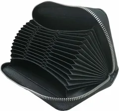 Pellforia カードケース 大容量 スキミング カードホルダー 牛本革 磁器防止 36枚 最大72枚まで収納可能 本革製 RFID盗難防止 磁気遮断機能 黒 ブラック(Black)
