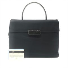 良品 PRADA プラダ ナイロン メタルハンドル トップハンドル ハンド バッグ ブラック カデナ付き レディース ブランド 鞄 カバン k5925