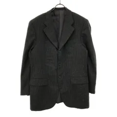 リキエルオム 日本製 ウール ストライプ柄 テーラードジャケット 48L グレー系 RYKIEL HOMME サイドベンツ メンズ