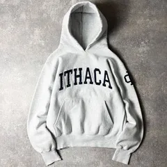 90s USA製 Cotton Exchange カレッジ 刺繍 RWタイプ スウェット フード パーカー S / 90年代 アメリカ製 リバース トレーナー