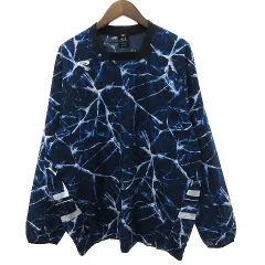 オークリー OAKLEY タグ付き 22AW STRIKING WIND LS PULLOVER 2.0 PERFORMANCE FIT ウインドブレーカー 野球ウェア Vネック ロゴ 総柄 FOA404162 青 ブルー Lのサムネイル
