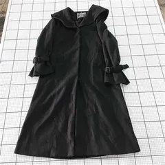 ◇ ⊇ NICE CLAUP ナイスクラップ ビッグカラー 長袖 ロングコート サイズＭ ブラック系 レディース E  【1509100068525】