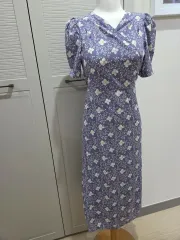 ライラック シフォン ラップワンピース