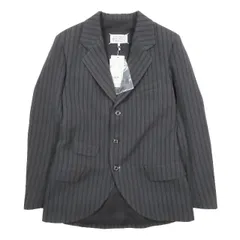 美品 メゾンマルジェラ 10 Maison Margiela 10 ピンストライプ テーラードジャケット ウールジャケット 3B 総裏地 イタリア製 S50BN0489 カジュアル スーツ アウター ブラック系 メンズ のサムネイル