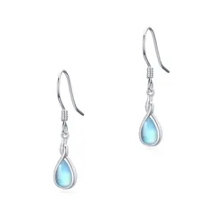 特別価格　レディース ドロップ ピアス ピアス シンプル 月長石 雫 プレゼント フックピアス ジュエリー アクセサリー プラチナ仕上げ 女性ヘの贈り物 シルバー925 ギフト クリスマス 金属アレルギー対応 ホワイトデー 揺れるピアス 母の日 誕生日 ムーン