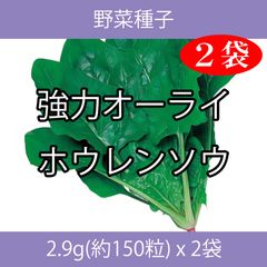 野菜種子 TVA08 強力オーライホウレンソウ 2.9g(約150粒) x 2袋