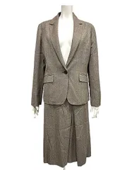 【中古】J.PRESS ジェイ・プレス スーツ スカートスーツ ブラウン系 ウール 13号＿S11＿セルモアから出品＿s-0279-r11