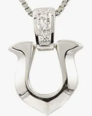 プラチナ ネックレス トップ メンズ ダイヤモンド 馬蹄 バテイ ホースシュー