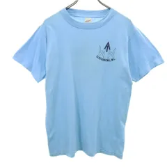 BRAWNY USA製 両面プリント 半袖 Tシャツ M ブルー系 メンズ 古着 【240513】のサムネイル