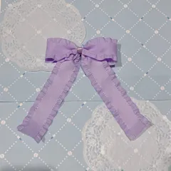 はじまりの魔法　ポニーテール　量産型リボンクリップ　ブローチ　パステル紫