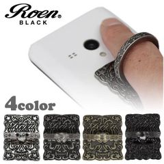 Roen BLACK/ロエンブラック スマートフォンリング スマホリング スタンド スマホアクセサリー ラインストーン 落下防止