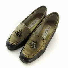 バレンシアガ BALENCIAGA タッセルローファー パンプス レザー 切替 22.5cm ゴールドカラー 黒 ブラック /EEのサムネイル