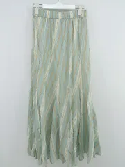 ◇ earth music&ecology ロング フレア スカート サイズF ブルー系 ベージュ系 オレンジ系 レディース E  【1304120012349】