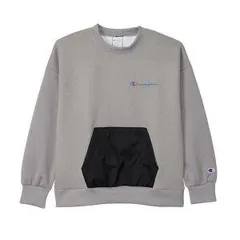 【新品】【ジュニアサイズ】Champion(チャンピオン)　ジュニア 長袖 トレーナー キッズ クルーネックスウェットシャツ チャンピオン(CK-YB115)トレーナー スエット スゥエット ジュニア トレーナー　オックスフォードグレー　CKYS001-070