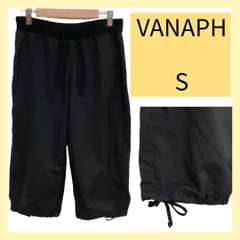 S VANAPH ヴァナフ カプリパンツ ハーフパンツ クロップドボトム スポーツ ウエストゴム ジム ヨガ フィットネスウェア トレーニングウェア 運動着 ブラック Sサイズ KKB2-22