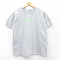 L/古着 アディダス adidas 半袖 ビンテージ Tシャツ メンズ 00s ワンポイントロゴ クルーネック グレー 霜降り 25aug26 中古
