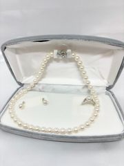 ネックレス/リング/ピアス 3点セット シルバー（SILVER）冠婚葬祭に M-1156