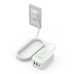 usb付き usb コンセント type-c 電源タップ タコ足配線 テーブルタップ たこあしコンセントTESSAN 2m 3ACコンセント 1個タイプC と2個タイプA 延長コード マルチタップ 薄型