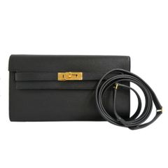 【名古屋】エルメス ケリーウォレット ロング トゥーゴー H080255CC89 ブラック ゴールド金具 シェーブル Y刻 黒 長財布