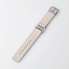 Apple Watch用MINIOハイブリッドレザーバンド (45/44/42mm) (アッシュグレー×ゼニスブルー)