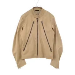 Martin Margiela (マルタンマルジェラ) 09AW 八の字 レザーライダースジャケット ベージュのサムネイル